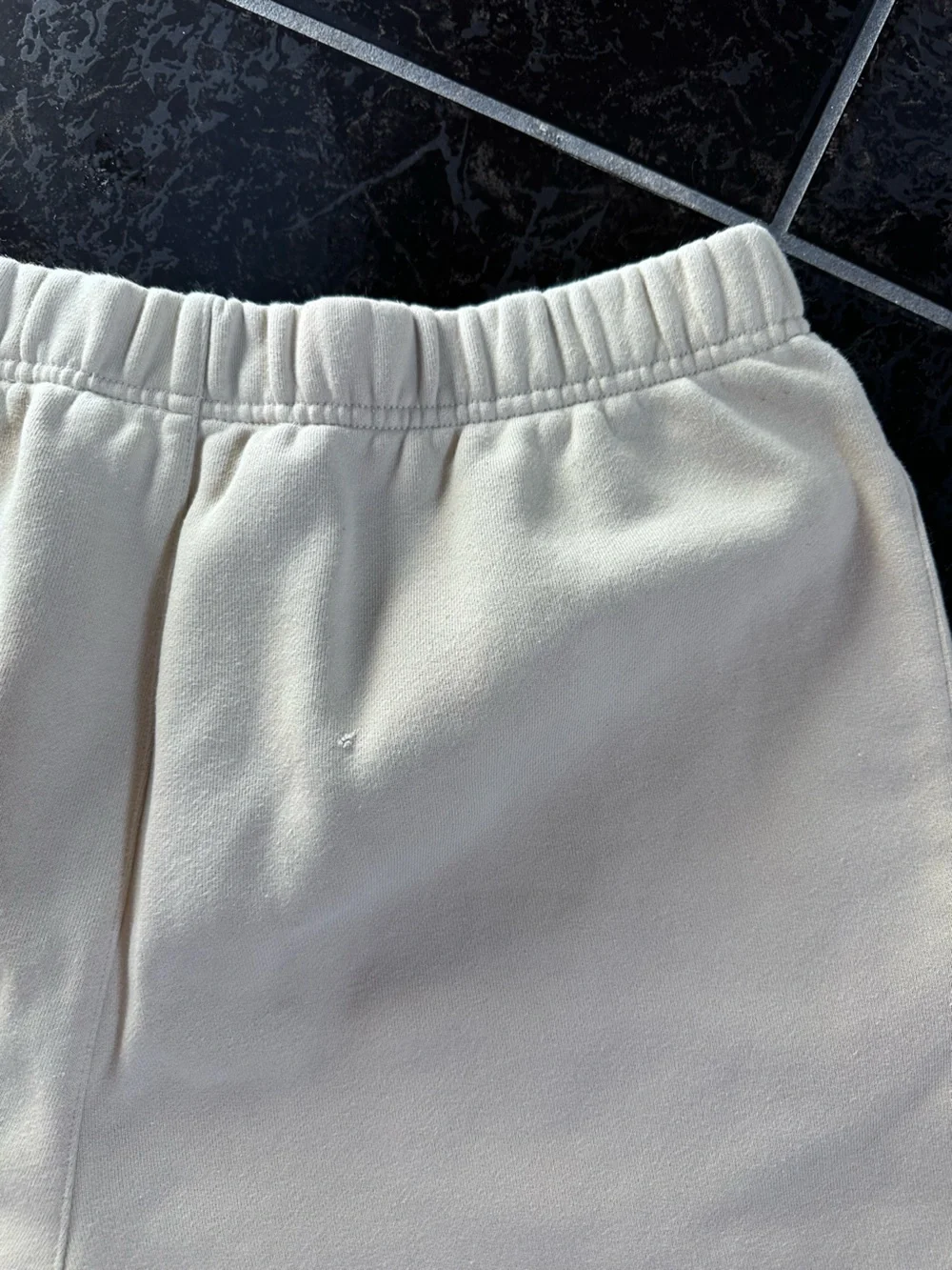 Essentials Women's Cream Athletic Elastic-Waist Shorts